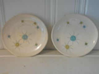 Franciscan Atomic Starburst Set Of 2 Salad Plates With Flaws
