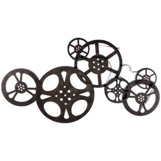 Nostalgic Cinematic Vintage Style Movie Reel Wall Decor Home Theater Sculpture
