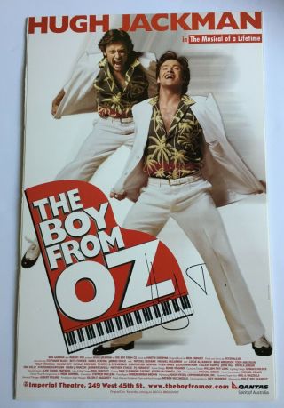 The Boy From Oz Broadway Window Card (14 " X 22 ") Signed By Hugh Jackman