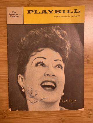 Ethel Merman Signed Gypsy Playbill - Lead Actress Feb 1,  1960