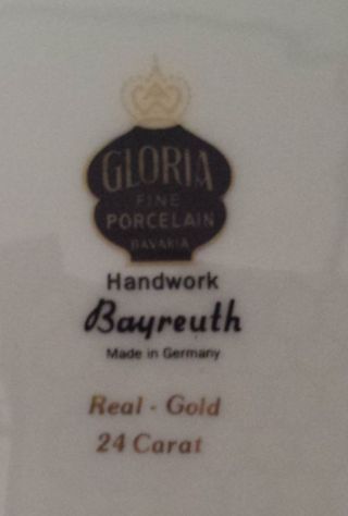 GLORIA FINE PORCELAIN BAVARIA BAYREUTH GERMANY 24 CARAT GOLD PLATE DECORATIVE 3