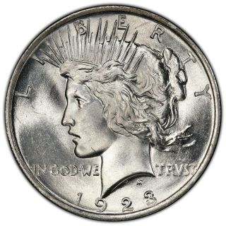 1923 P Peace Dollar Pcgs Ms65 - Trueview Of Actual Coin Pictured