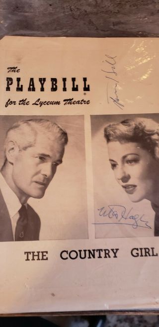 1950 " The Country Girl " Playbill Signed By Uta Hagen And Steven Hill