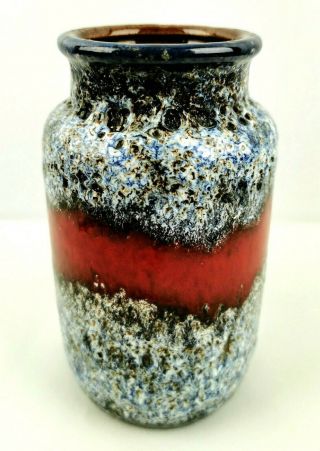 Vintage Ceramic Vase W.  Germany Keramic Fat Lava Multi Color Speckled 6 " H