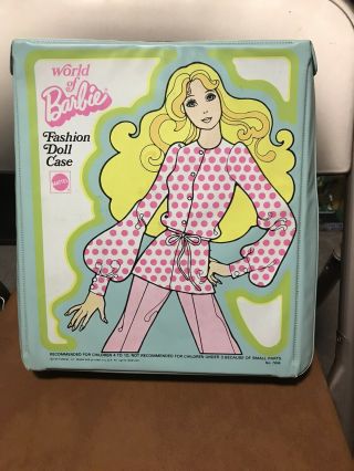World Of Barbie Fashion Doll Case 1974 Mattel Light Blue,  Blonde
