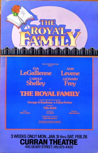 Triton Offers 1977 Broadway Tour Poster The Royal Family Art By Byrd