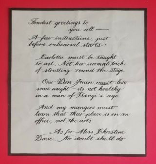 Authentic - Phantom Of The Opera - Real Prop Letter In Broadway Production