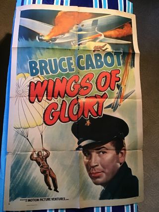 Vintage Movie Poster 1937 1945 Bruce Cabot Wings Of Glory From Orig