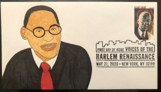 2020 Voices Of The Harlem Renaissance Fdc Hand Drawn Cachet Alain Locke