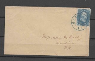 Us 2 - Old Cover Cancel Meridian Ny (2 Scans)