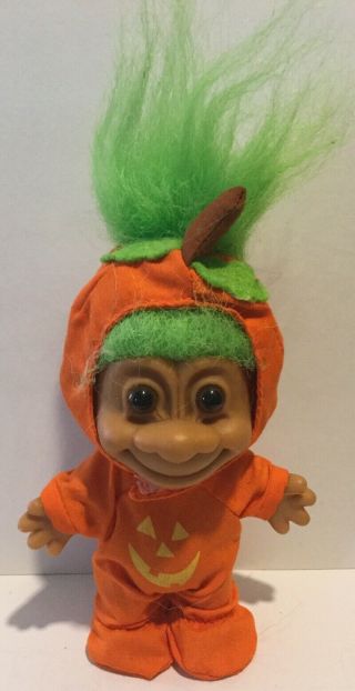 Vintage Russ Troll Doll Pumpkin Jack O Lantern Costume Halloween Costume Rare