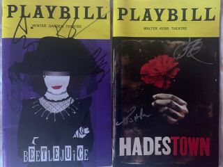 Beetlejuice And Hadestown Signed Playbills