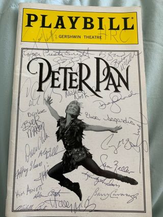 Full Cast Signed Cathy Rigby “peter Pan” Playbill.  Gershwin Theatre,  1999.