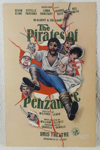 The Pirates Of Penzance Vintage Window Card Kevin Kline Linda Rondstadt [rp]