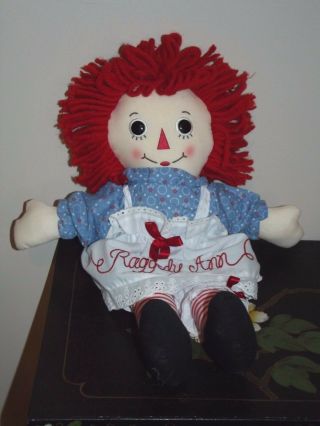 Raggedy Ann Plush 16 " Doll Handmade By Aurora Hasbro 2012