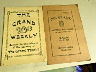 30 Grand Theatre,  Montgomery,  Alabama,  playbills,  circa 1910 ' s/1920 ' s 2