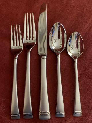 5 Piece Place Setting Federal Platinum Frosted By Lenox Stainless Steel