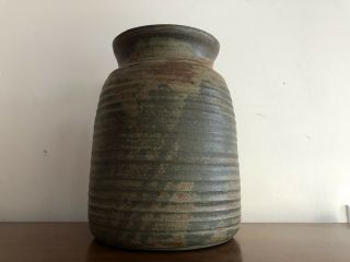 Vintage Mid Century Mcm Signed Studio Art Pottery Brown Glazed 1953 Vase Beauty