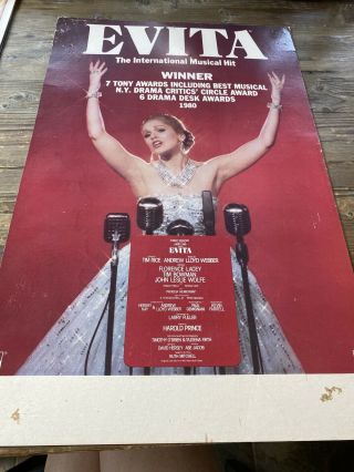 " Evita " National Tour Window Card Poster The Shubert Theatre L.  A.