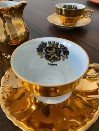 Royal Heidelberg Germany Gold 16 Piece Tea Set Coffee & Tea Set