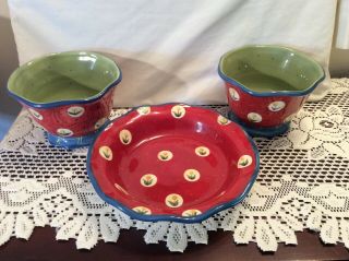 Certified International Susan Winget 2 Ice Cream And 1 Soup Bowl Set Of 3 (4)