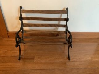 Park Bench Doll Furniture 15x12x10 Wood And Metal