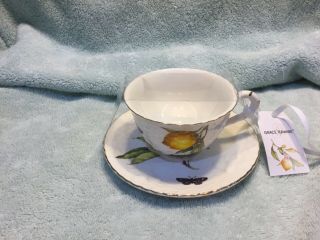 Grace’s Teaware Fine Porcelain Tea Cup With Lemons Bees & Butterflies