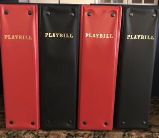 4 Official Playbill Binders With Metal Playbill Holders.  Holds 15 - 20 Playbills.