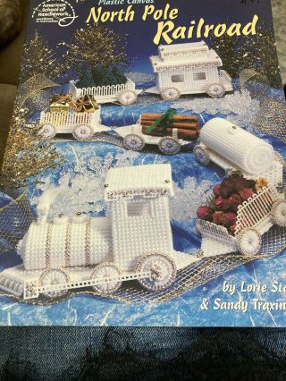 American School Of Needlework Plastic Canvas North Pole Railroad Leaflet Book