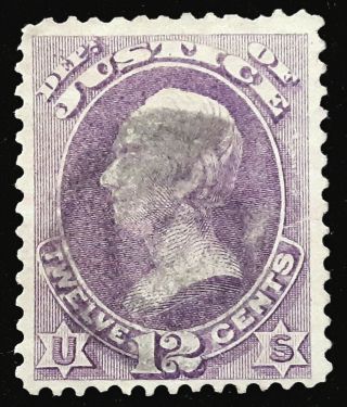 Us Official Stamp 1873 12c Justice Clay Scott O30