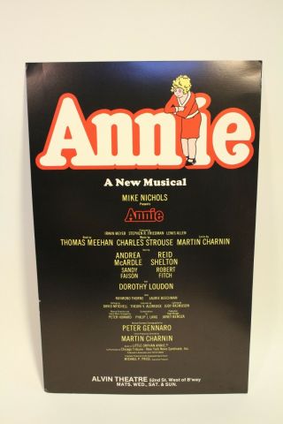 Broadway Musical Theater Window Card Art Print Mike Nichols Annie 22x14 " Poster