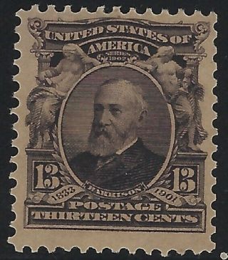 Us Stamps - Scott 308 - 13c Harrison - Og Hinged  (l - 275)