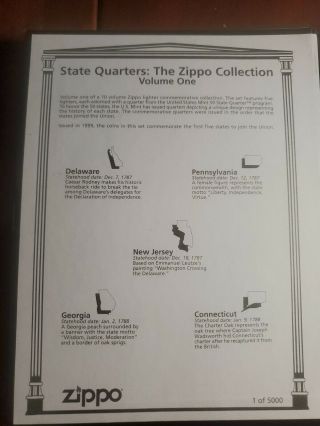 Zippo State Quarters Vol.  1 Set 2