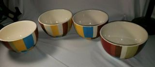 Target Home American Simplicity Stripes Soup Bowl Hand Painted Stoneware Set 4
