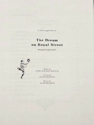 The Dream On Royal Street Piano Conductor Vocal Score Musical Theatre Broadway