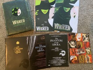 , Phantom Of The Opera & Wicked Musical Souvenir Programs & Grimmerie Book