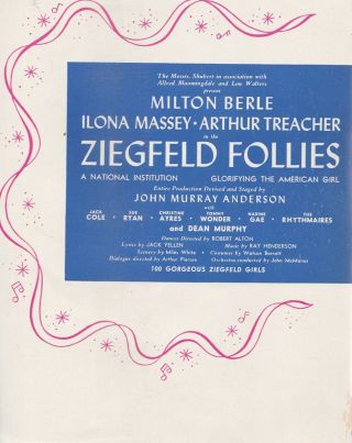 ZIEGFELD FOLLIES 1943 PROGRAM - MILTON BERLE,  ILONA MASSEY,  CHRISTINE AYRES,  ETC 3