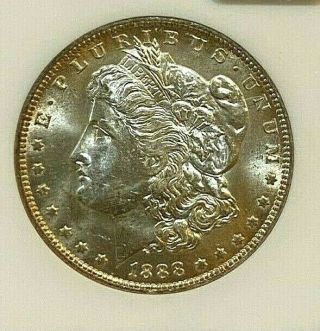 1888 O Morgan Silver Dollar Ngc Ms64 Golden Hue (017)