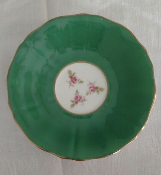Vintage Adderley Bone China Lawley Tea Cup & Saucer Green with Rose Chintz 3