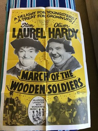 Vint Movie Poster Orig Theater 1934 Laurel Hardy March Of The Wooden Soldiers