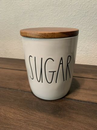 Rae Dunn Sugar Cellar Canister With Wood Lid Large Letter Farmhouse.