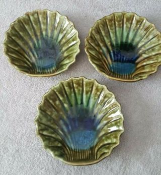 Set Of 3 Vintage Mccoy Pottery Shell Serving Bowls 902 Usa