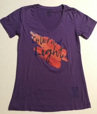 Sunday In The Park W George Broadway Purple V - Neck Shirt Color & Light Size Med