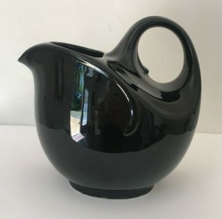 Vintage Hall Pitcher Midcentury Pottery Ceramic Art Deco Black Simple Flourish