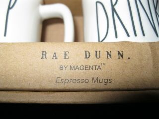 Rae Dunn by Magenta Set of 4 Espresso Mugs Sip Gulp Drink Slurp NWT 2