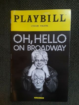 Oh Hello On Broadway Playbill Nick Kroll John Mulaney Play Nyc 2017 Big Mouth