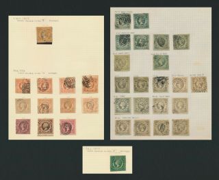 Nsw Stamps 1854 - 1855 Qv Sg 114/129 Diadem Shades Inc 8d Sg 126,  114,  119a