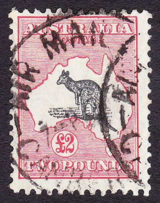 Australia 1934 Cofa Wmk (w15) £2 Kangaroo Sg 138 Vfu Cv £600 - No Hinge Remmant