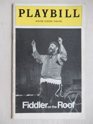 March 1977 - Winter Garden Theatre Playbill - Fiddler On The Roof - Zero Mostel