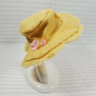 Hat Barbie Fashion Doll Size Yellow Pink Flower Cloth Hat Accessory For Diorama